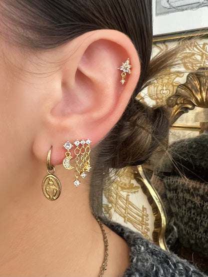 Boucle d'oreille à l'unité Macy dorée