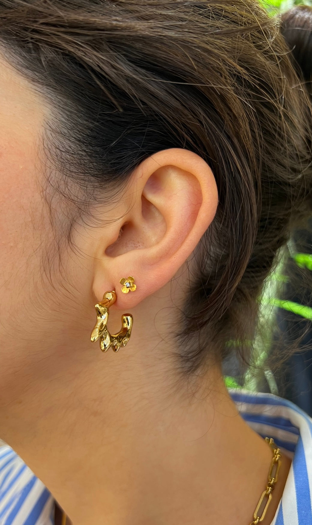 Boucles d'oreilles à l'unité Imaé dorée