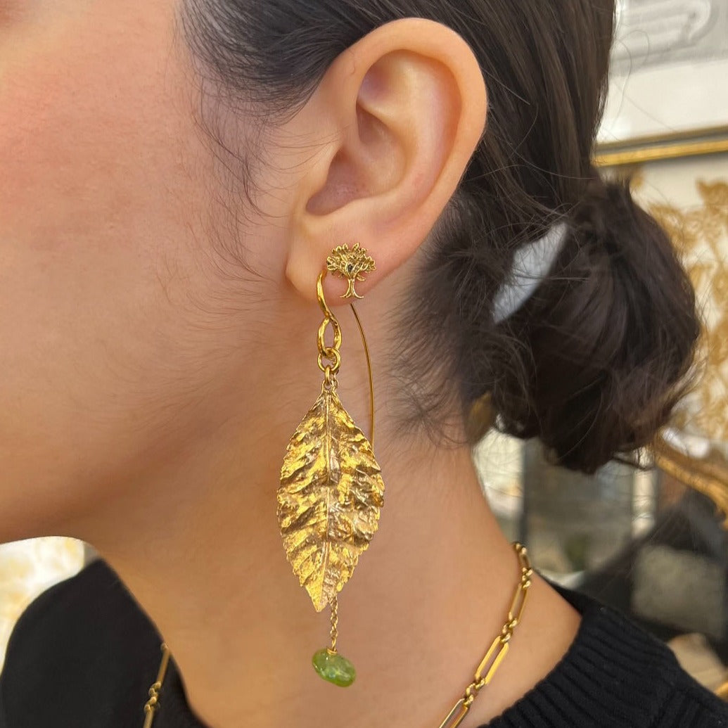 Boucles d'oreilles Périfeuille dorées