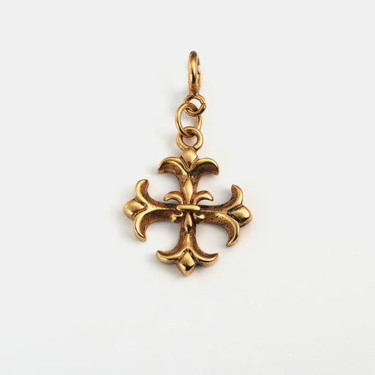 Pendentif Croix ancrée doré