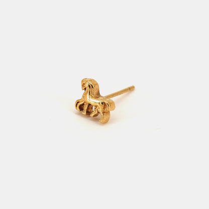 Boucle d'oreille à l'unité Horse dorée