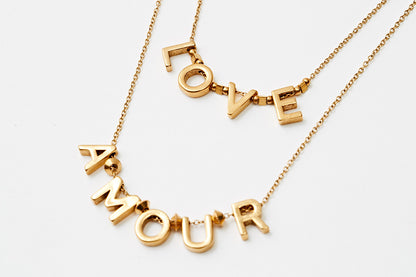 Collier Love & Amour doré