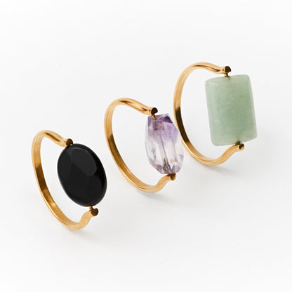Semi-precious stone rings