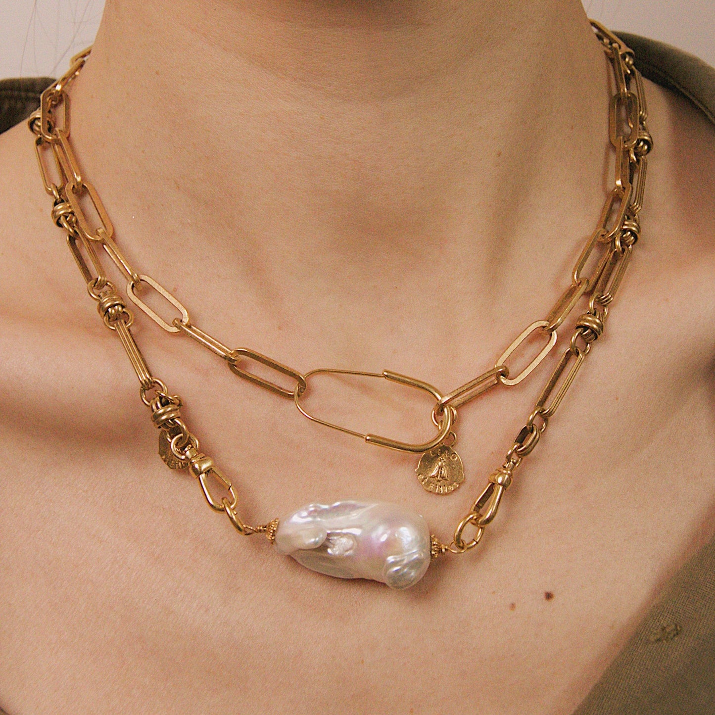 Clara safety pin necklace