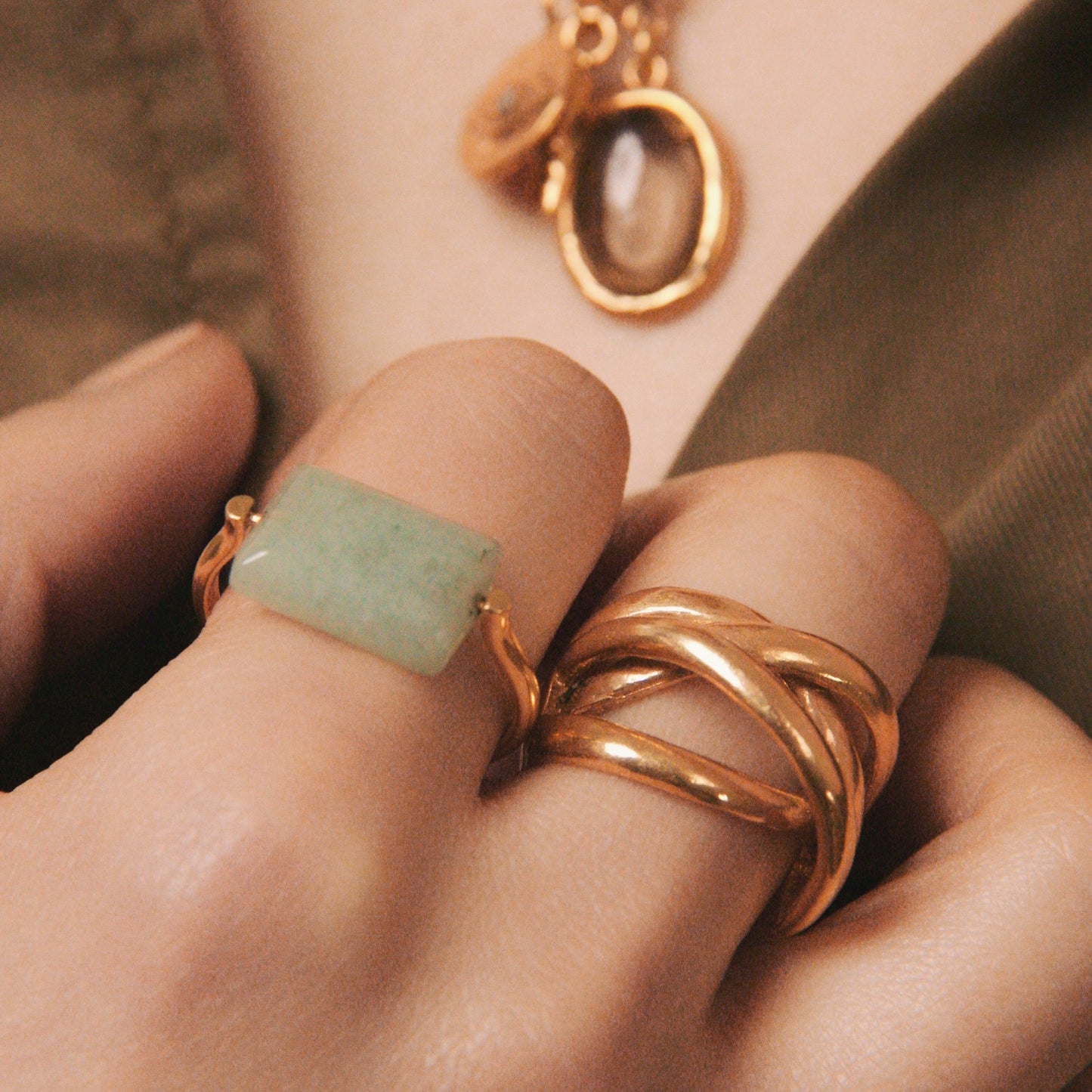 Semi-precious stone rings