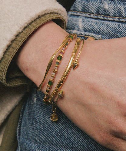 Bracelet jonc Spirale doré