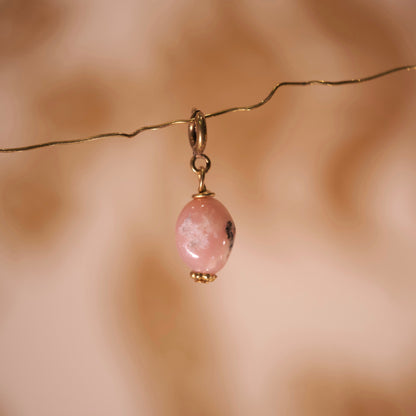 Pink opal mini semi-precious stone clip
