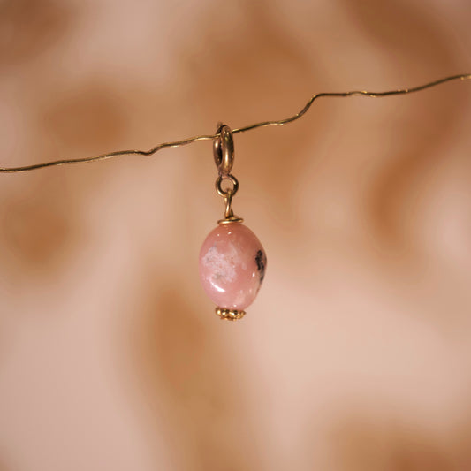 Clip mini pierre semi-précieuse Opale rose doré