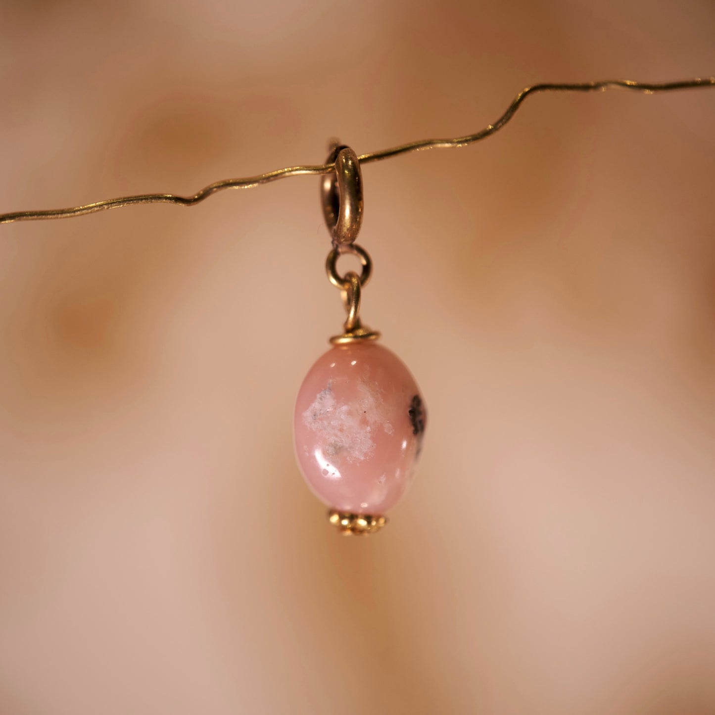 Pink opal mini semi-precious stone clip