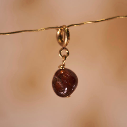 Pomegranate orange mini semi-precious stone clip