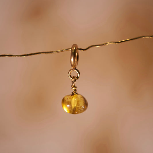 Clip mini semi-precious stone Amber