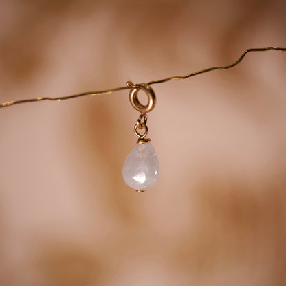 Clip mini pierre semi-précieuse Aigue marine doré