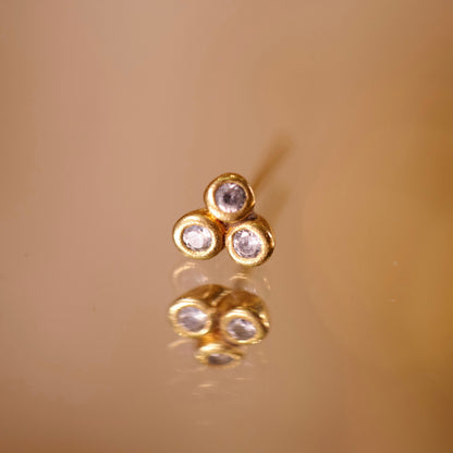 Boucle d’oreille à l’unité Floria dorée