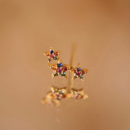 Boucle d’oreille à l’unité Etoiles dorée