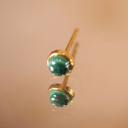 Single Malachite stone earrings