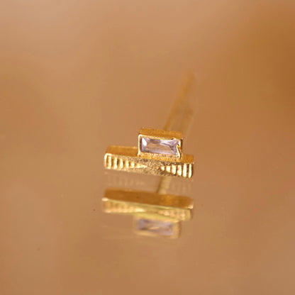 Boucle d'oreille à l'unité Barre Doublé dorée