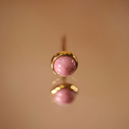 Boucle d'oreille à l'unité Pierre Rhodoniet dorée