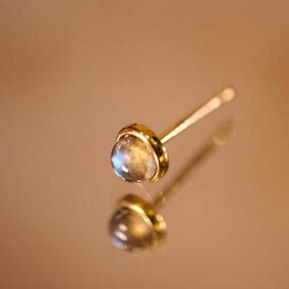 Boucle d’oreille à l’unité Pierre Labradorite doré
