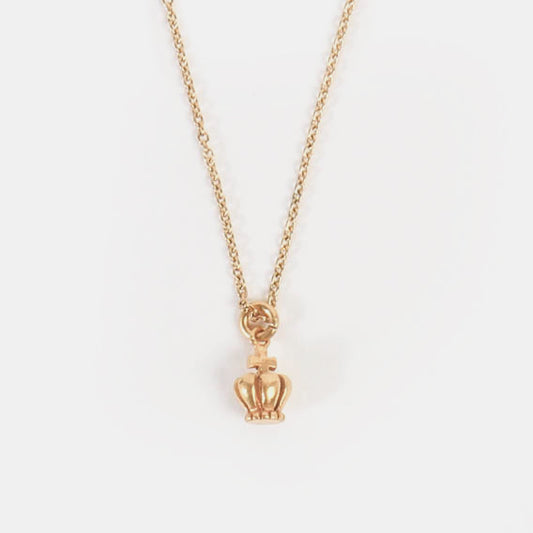 Gold mini crown necklace