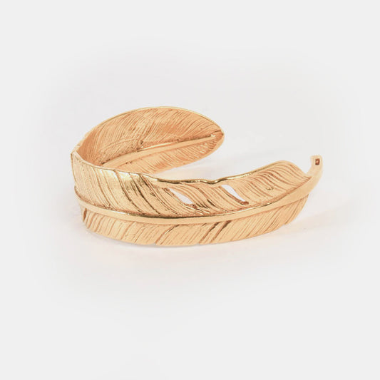 Gold feather bracelet