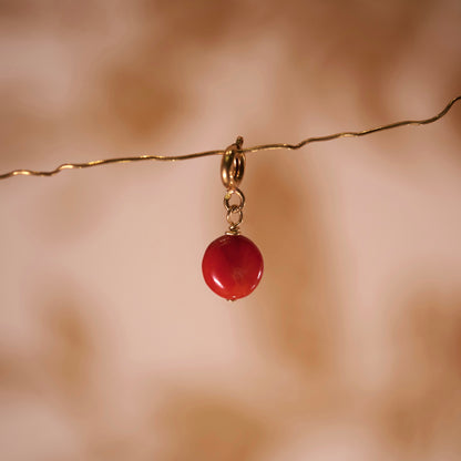 Clip mini pierre semi-précieuse Corail