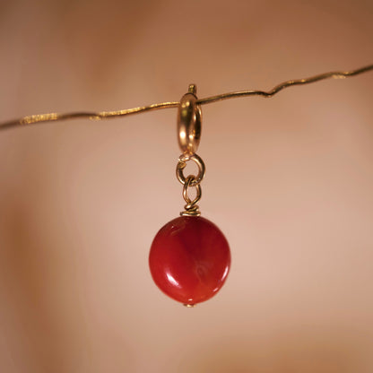 Clip mini pierre semi-précieuse Corail