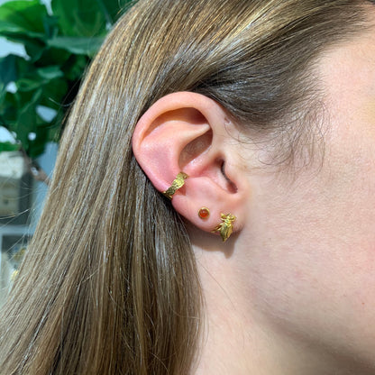 Boucle d’oreille à l’unité Pierre Cornaline dorée