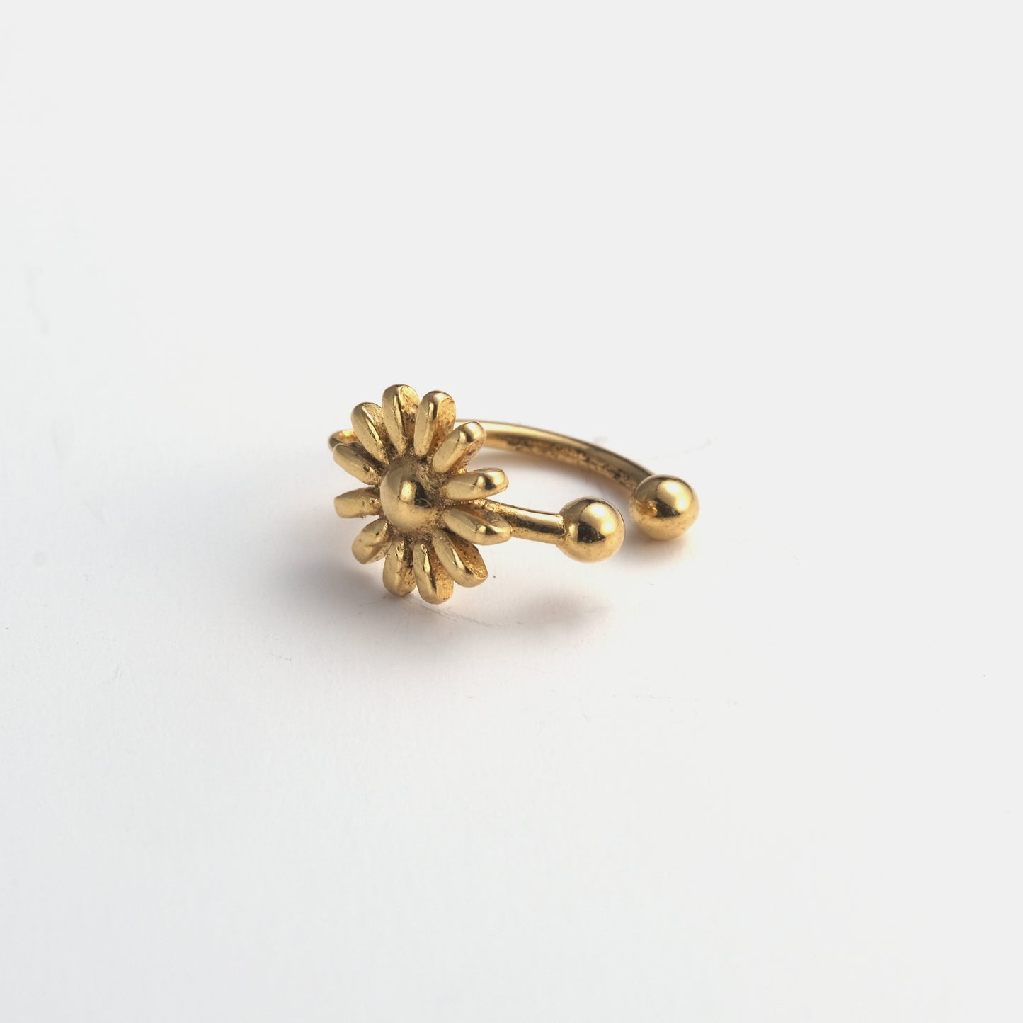 Earcuff-bijoux d'oreilles Flower doré