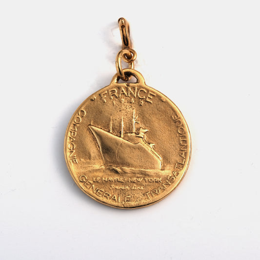 Pendentif Médaille Transatlantique doré